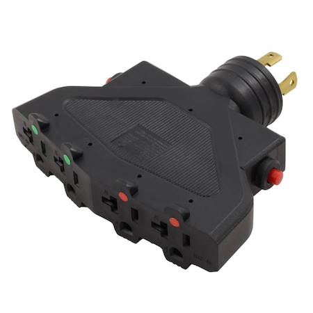 Ac Works Plug Adapter, 5-15/20R, L14-30P, 5-20P, 0 ft., Orange ADL1430F520-FD